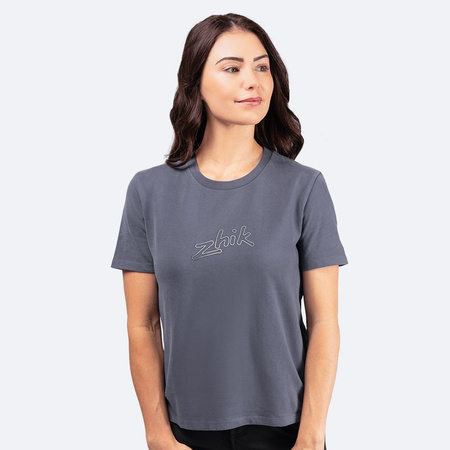 KOSZULKA DAMSKA ZHIK COTTON LOGO 3D TEE-0733 NAVY